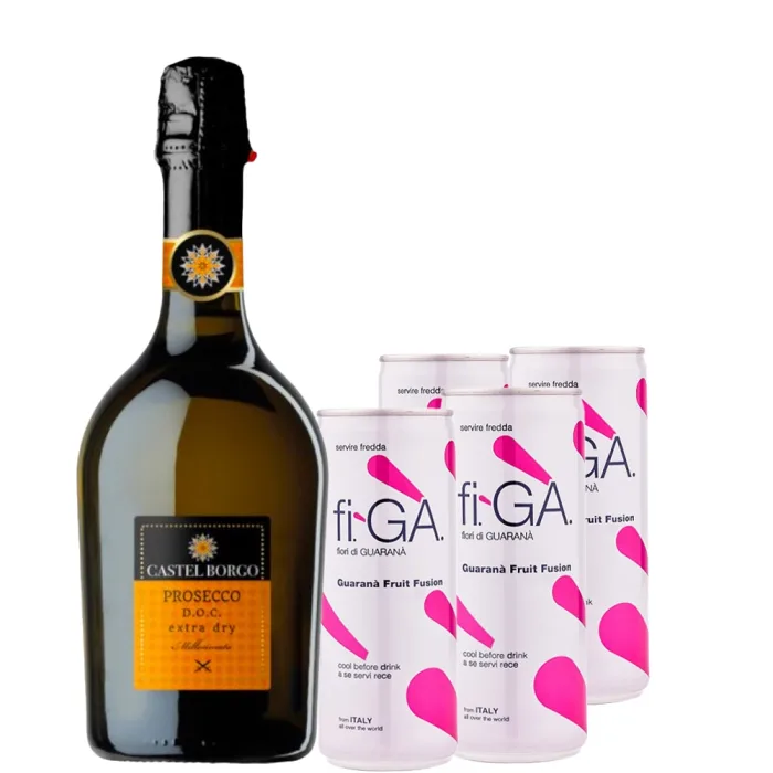 Pachet Prosecco Castel Borgo 0.75l + fi GA 0.25l